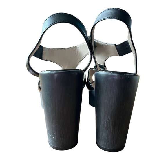 Bruna Jesi Black Leather Italian High Quality Ankle Strap Block Heel Sandals 39 - Picture 6 of 10